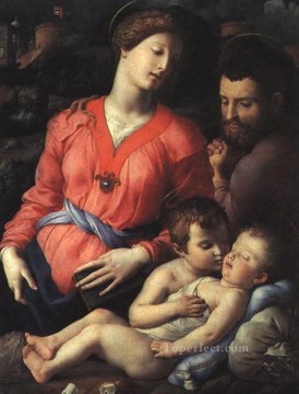 パンチャティキ聖家族 フィレンツェ アーニョロ ブロンズィーノ Oil Paintings